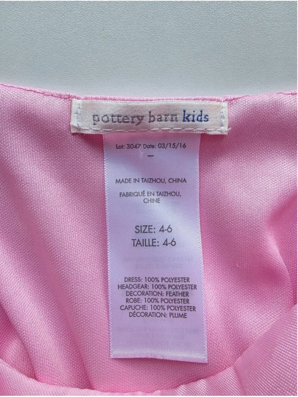 Pottery Barn Kids Pink Feather Tulle Dress Girls Size 4-6 Princess Party Dress